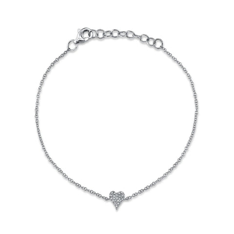 Shy Creation Kate 0.05CT Diamond Pave Heart Bracelet