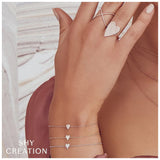 Shy Creation Kate 0.05CT Diamond Pave Heart Bracelet