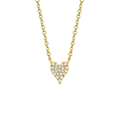 Shy Creation KATE 0.05CT Diamond Pave Heart Necklace