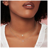 Shy Creation KATE 0.05CT Diamond Pave Heart Necklace