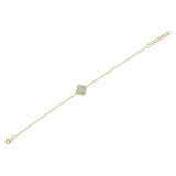 Shy Creation Kate 0.07CT Diamond & 0.40CT Mother of Pearl Clover Bracelet