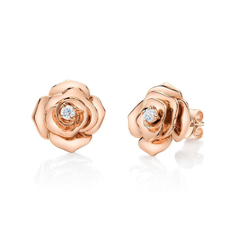 Shy Creation KATE 0.08CT Diamond Flower Stud Earring