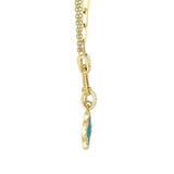 Shy Creation KATE 0.12CT Diamond & 0.54CT Malachite Clover Paper Clip Necklace