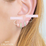 Shy Creation Kate 0.17CT Diamond Pave Mini Huggie Earring