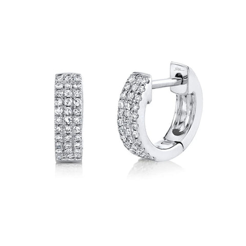 Shy Creation Kate 0.17CT Diamond Pave Mini Huggie Earring