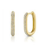 Shy Creation Kate 0.18 Ct. Diamond Oblong Hoop Earring
