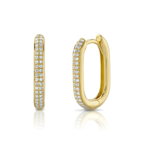 Shy Creation Kate 0.18 Ct. Diamond Oblong Hoop Earring
