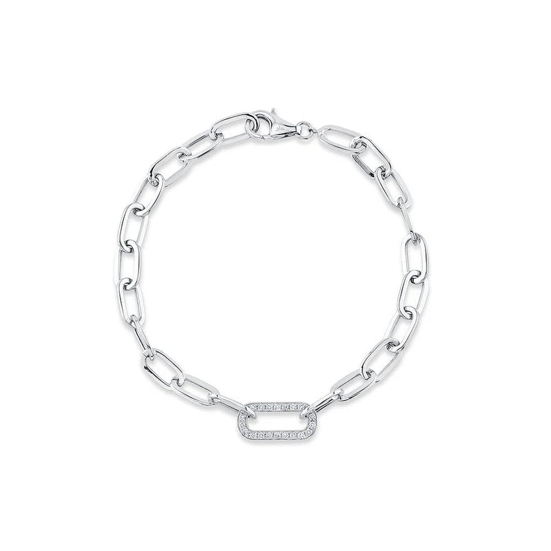 Shy Creation Kate 0.20 Ct. Diamond Paper Clip Link Bracelet