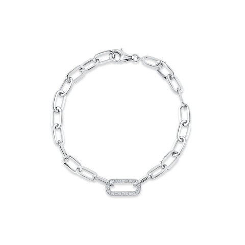 Shy Creation Kate 0.20 Ct. Diamond Paper Clip Link Bracelet