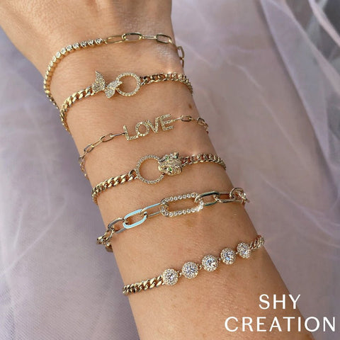 Shy Creation Kate 0.20ct Diamond Paper Clip Link Bracelet