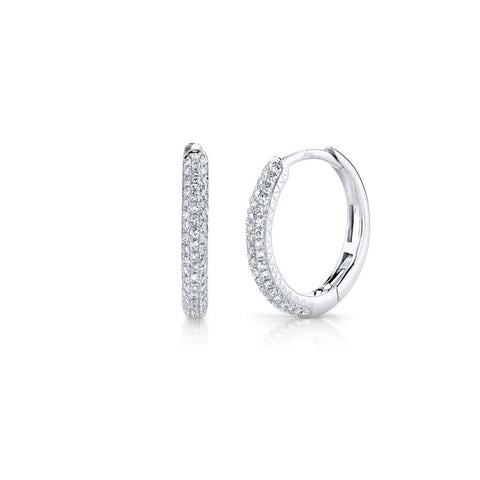 Shy Creation Kate 0.21CT Diamond Pave Hoop Earring
