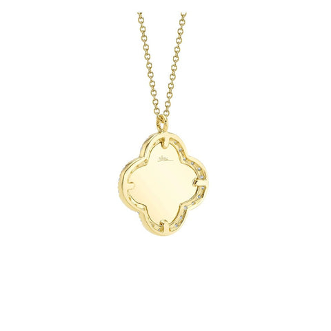 Shy Creation Kate 0.22CT Diamond Bezel Ribbed Clover Necklace