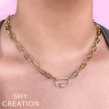 Shy Creation Kate 0.23 Ct. Diamond Paper Clip Link Necklace