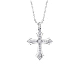 Shy Creation Kate 0.23CT Diamond Cross Faceted Ball Chain Necklace