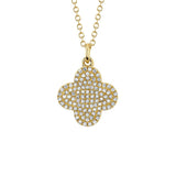 Shy Creation Kate 0.23CT Diamond Pave Clover Necklace