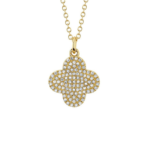 Shy Creation Kate 0.23CT Diamond Pave Clover Necklace
