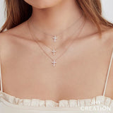 Shy Creation Kate 0.32 Ct. Diamond Cross Necklace