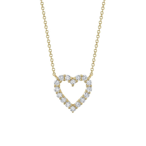 Shy Creation Kate 0.43CT Diamond Open Heart Necklace