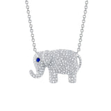 Shy Creation Kate 0.47 Ct. Diamond & 0.02 Ct. Blue Sapphire Elephant Necklace