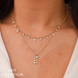 Shy Creation Kate 0.64CT Diamond Faceted Ball Chain Necklace