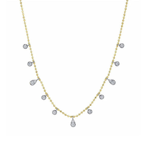 Shy Creation Kate 0.64CT Diamond Faceted Ball Chain Necklace