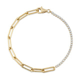 Shy Creation Kate 0.66CT Diamond Paper Clip Link Bracelet