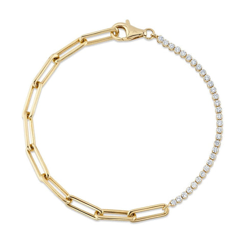 Shy Creation Kate 0.66CT Diamond Paper Clip Link Bracelet