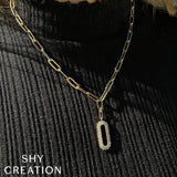 Shy Creation Kate 0.92 Ct. Diamond Paper Clip Link Necklace
