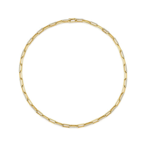 Shy Creation Kate 5.68 Ct. Diamond Paper Clip Link Necklace
