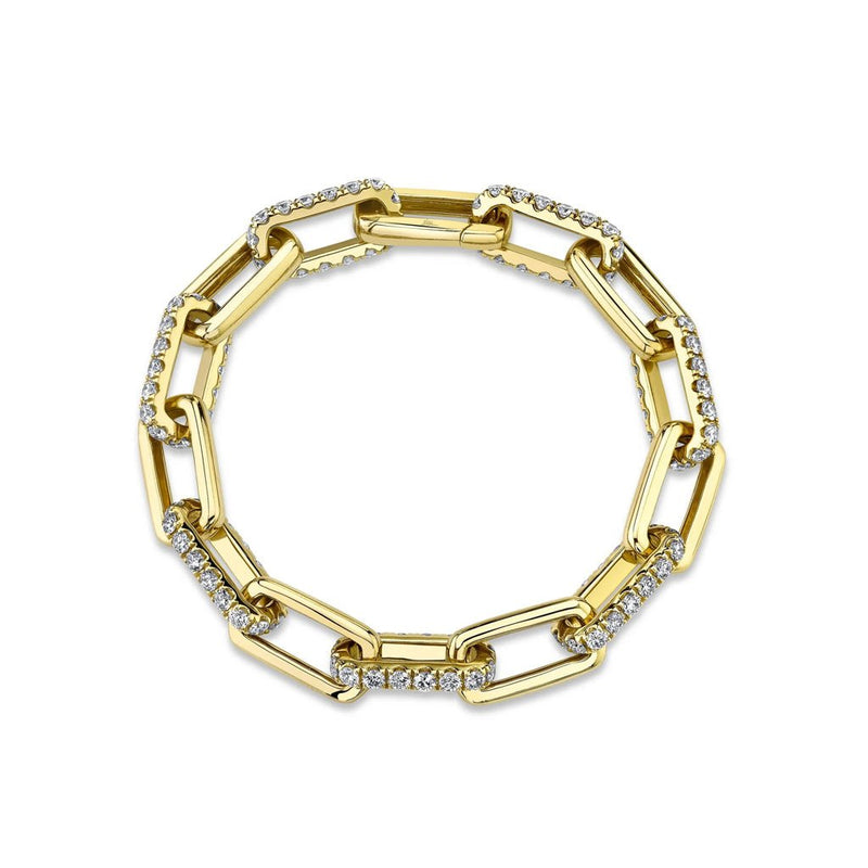 Shy Creation Kate 5.78 Ct. Diamond Paper Clip Link Bracelet