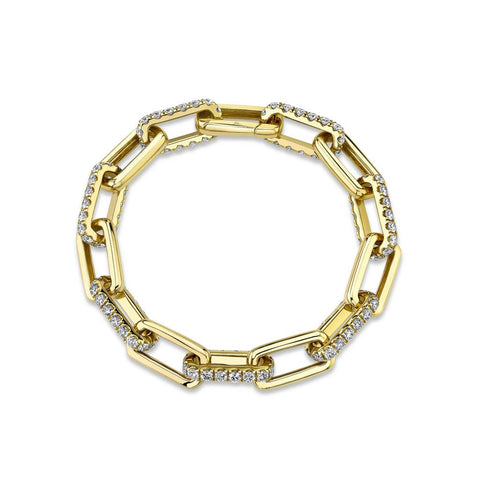 Shy Creation Kate 5.78 Ct. Diamond Paper Clip Link Bracelet