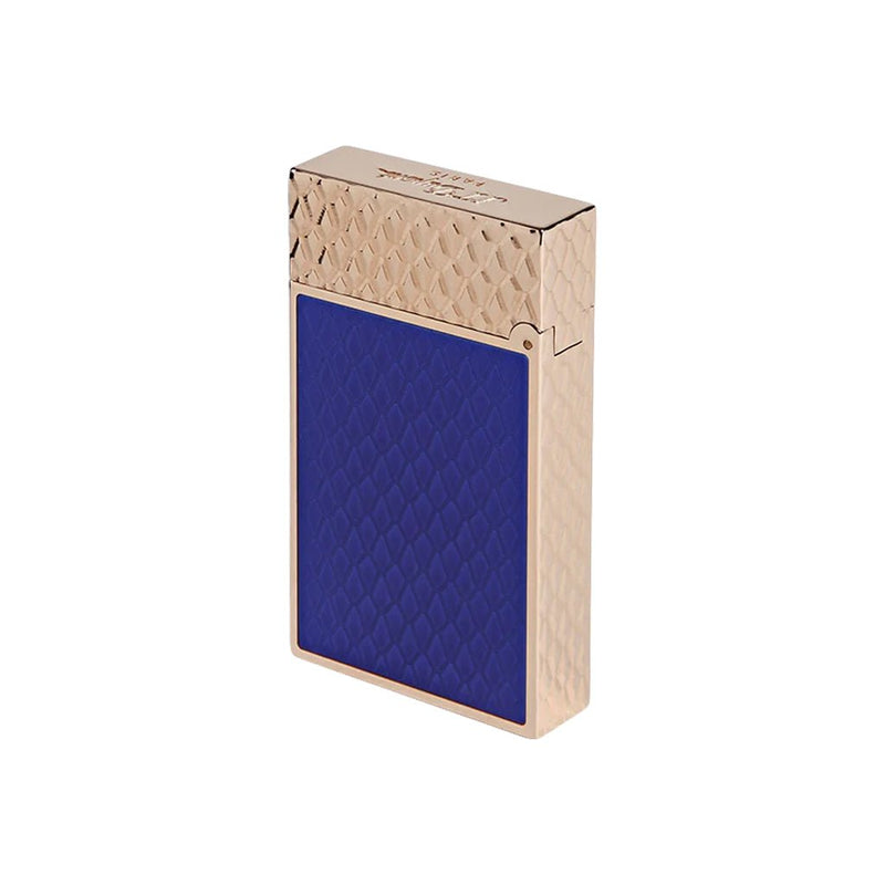 St Dupont Line 2 Blue and Pink Gold Dragon Scales Lighter