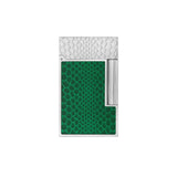 St Dupont Line 2 Guilloche under lacquer lighter Snake Skin green