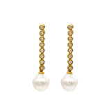 White South Sea Pearl Diamond Earrings