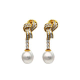 White South Sea Pearl Diamond Earrings