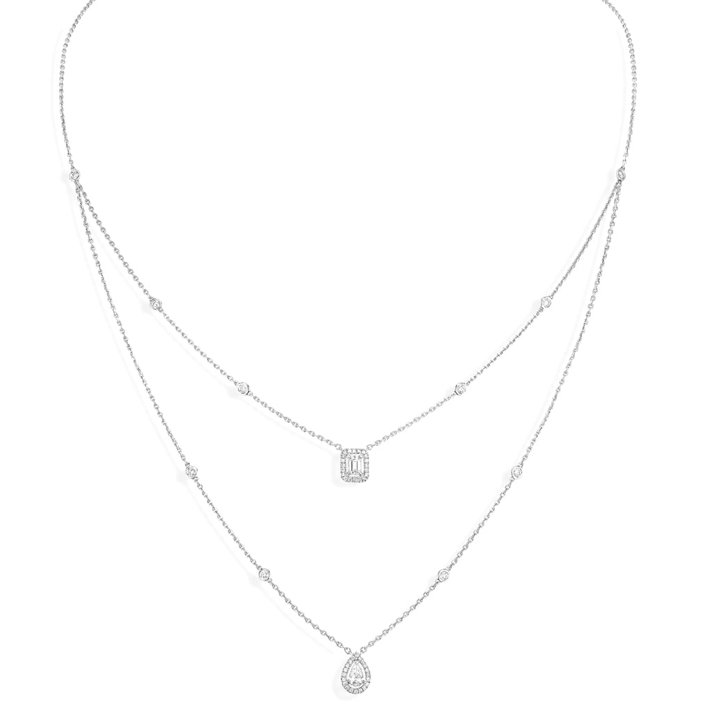 Messika My Twin 2 Rows White Gold Diamond Necklace - 06506-WG  Messika