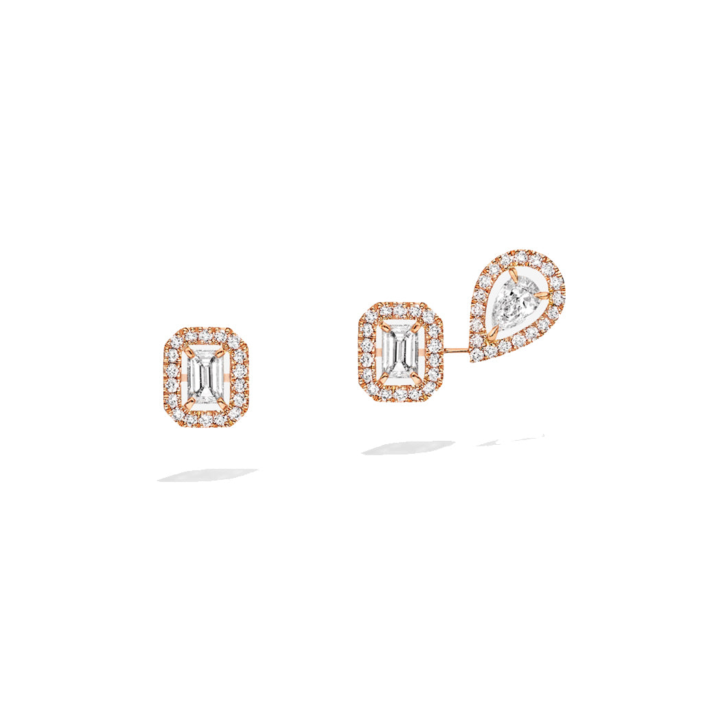 Messika My Twin My 1+2 0,10ct X3 Rose Gold Diamond Earrings - 07004-PG  Messika
