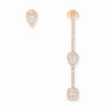 Messika My Twin Hook and Stud Rose Gold Diamond Earrings 3X010CT - 07224-PG  Messika