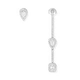 Messika My Twin Hook and Stud White Gold Diamond Earrings 3X010CT - 07224-WG  Messika
