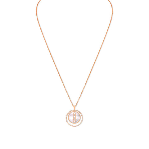 Messika Lucky Move MM Rose Gold Diamond Necklace in White Mother-of-Pearl - 10834-PG  Messika