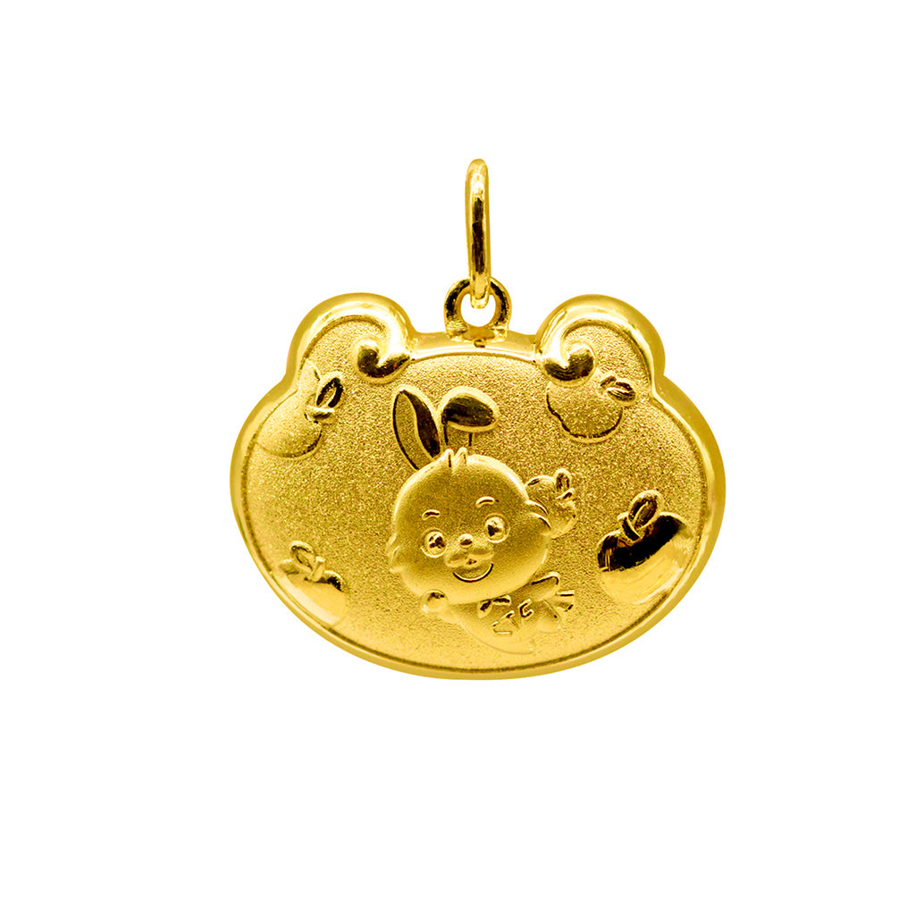 24k Gold Year of the Rabbit Baby Pendant  Chong Hing Jewelers