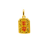 24k Gold 平安 "Peace" Pendant  Chong Hing Jewelers