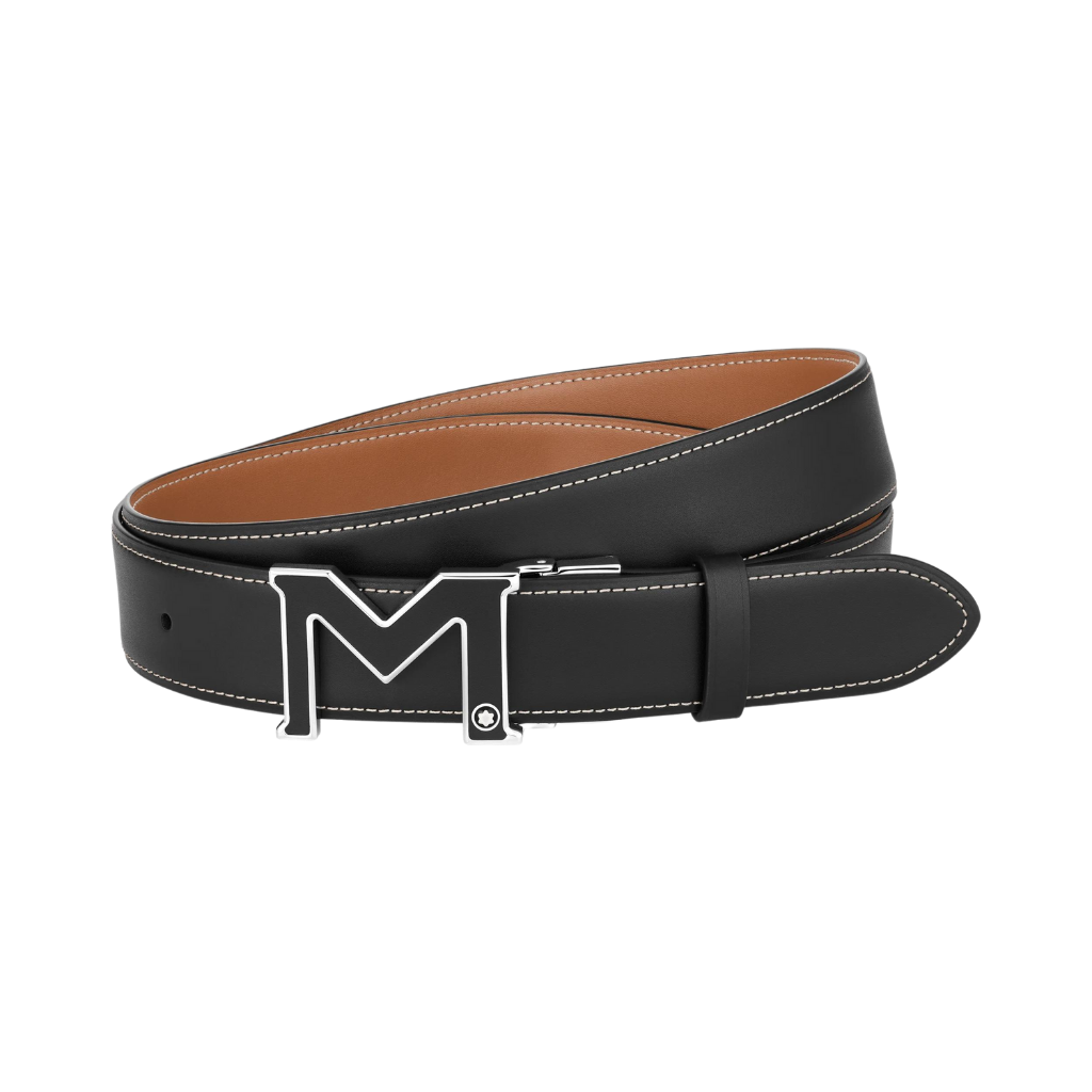 Montblanc Horseshoe Leather Buckle Belt Brown