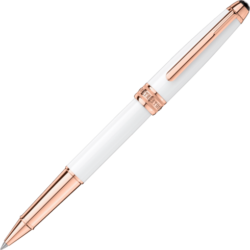 Meisterstück White Solitaire Rose Gold Classique Rollerball  Montblanc
