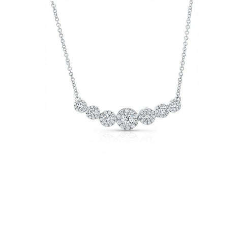 7 Stone Halo Necklace