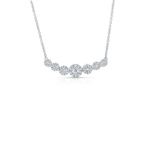 7 Stone Halo Necklace  CH Collection