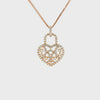 Diamond Key Lock Pendant and Chain