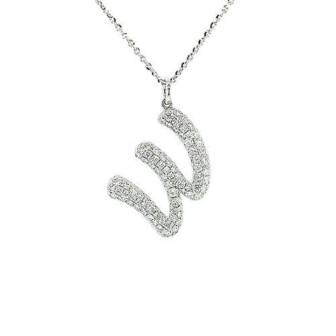 Letter "W" Diamond Necklace  CH Collection