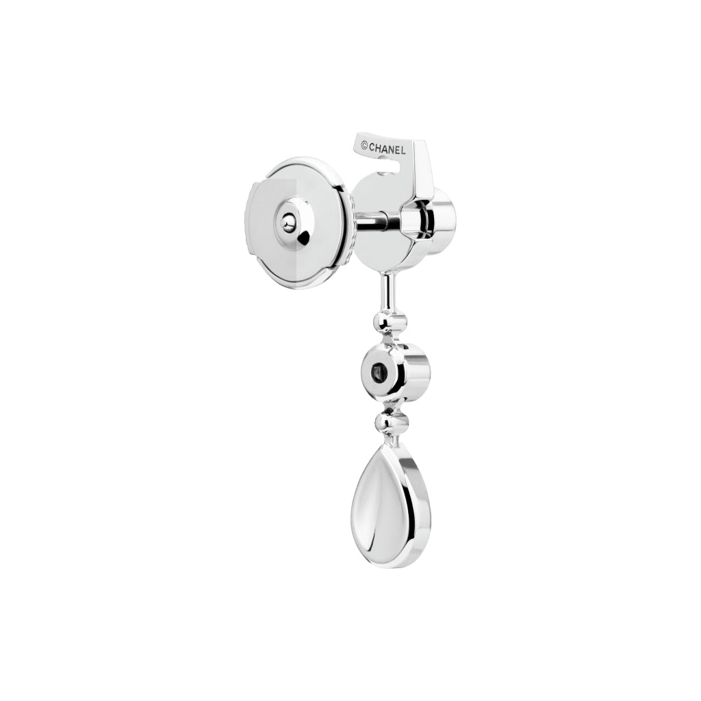 CHANEL Silver CC Drop Earrings - Timeless Luxuries