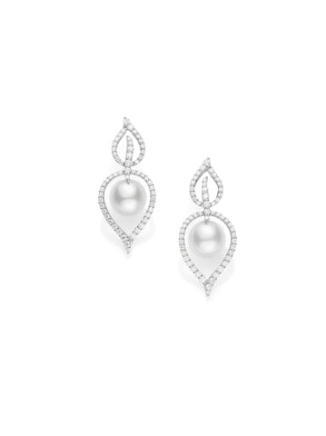 Mikimoto White South Sea Cultured Pearl Earrings  Mikimoto